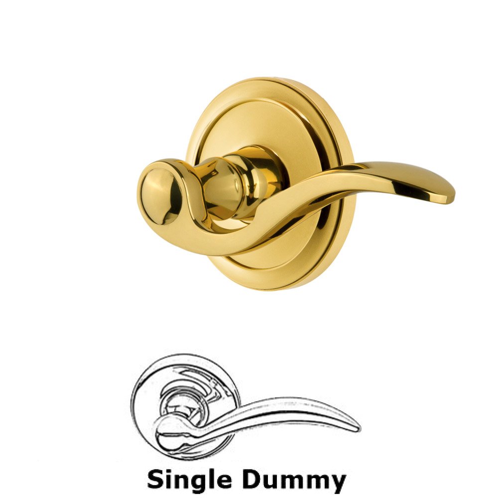 Single Dummy Circulaire Rosette with Bellagio Left Handed Lever in Polished Brass