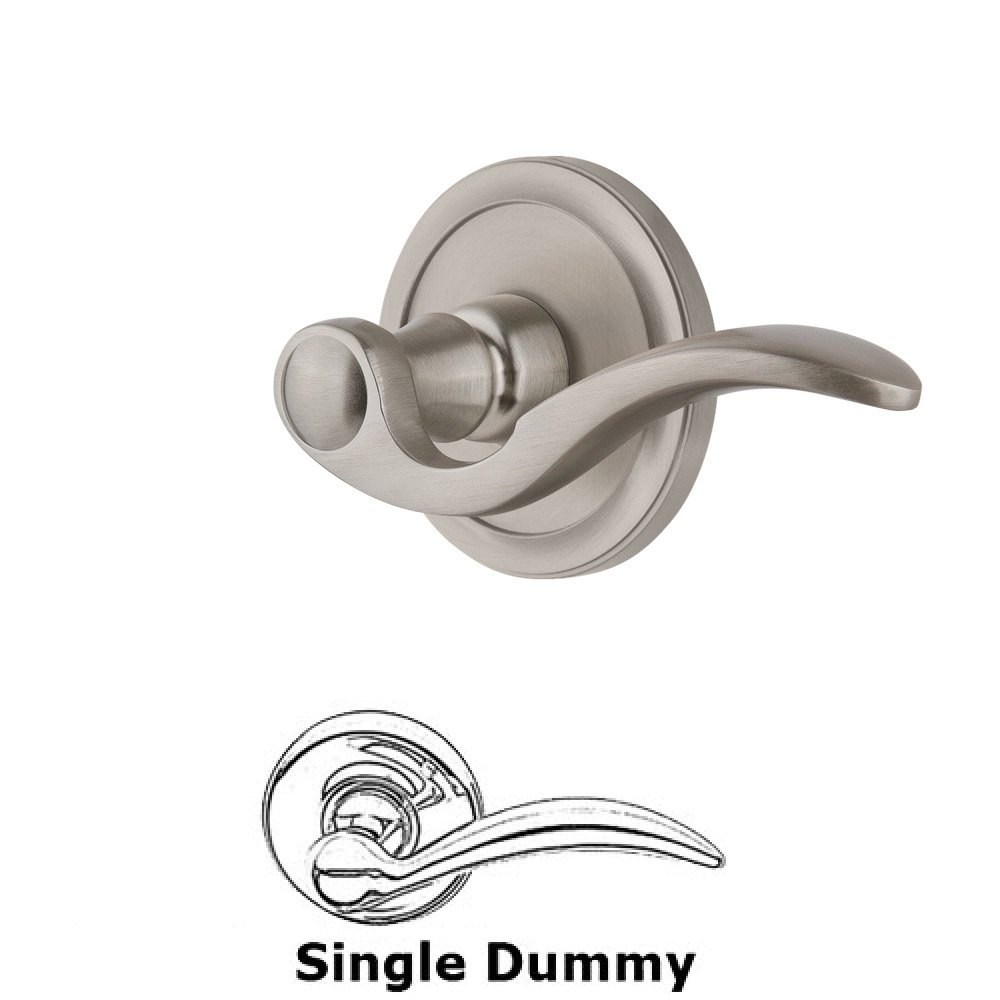 Single Dummy Circulaire Rosette with Bellagio Left Handed Lever in Satin Nickel