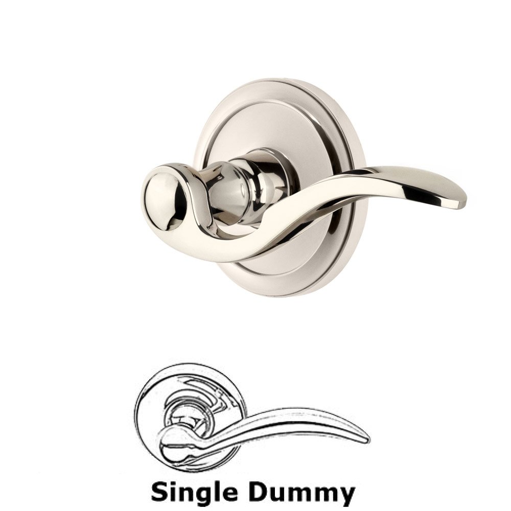 Single Dummy Circulaire Rosette with Bellagio Left Handed Lever in Polished Nickel