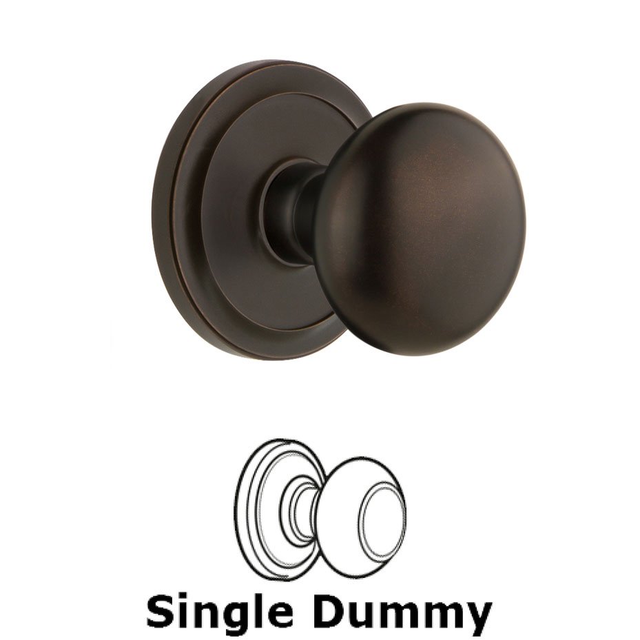 Grandeur Circulaire Rosette Dummy with Fifth Avenue Knob in Timeless Bronze
