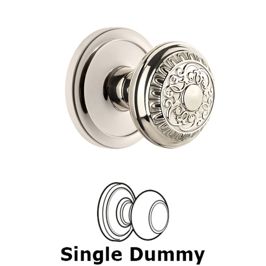 Grandeur Circulaire Rosette Dummy with Windsor Knob in Polished Nickel