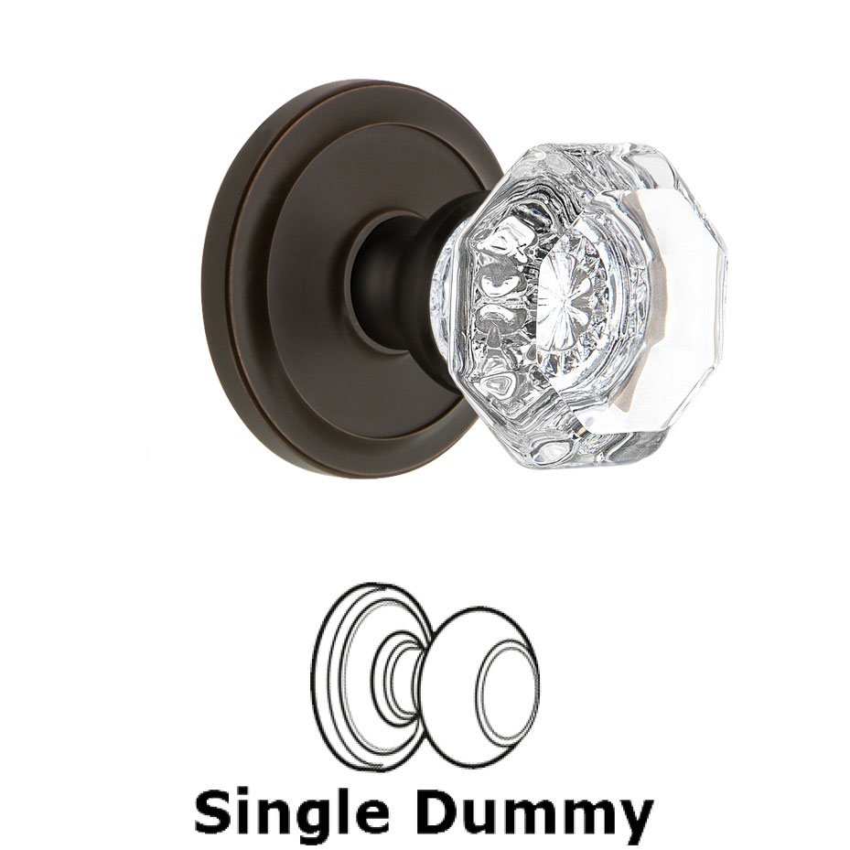 Grandeur Circulaire Rosette Dummy with Chambord Crystal Knob in Timeless Bronze