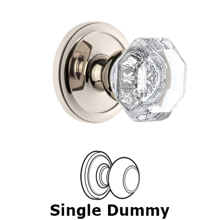 Grandeur Circulaire Rosette Dummy with Chambord Crystal Knob in Polished Nickel