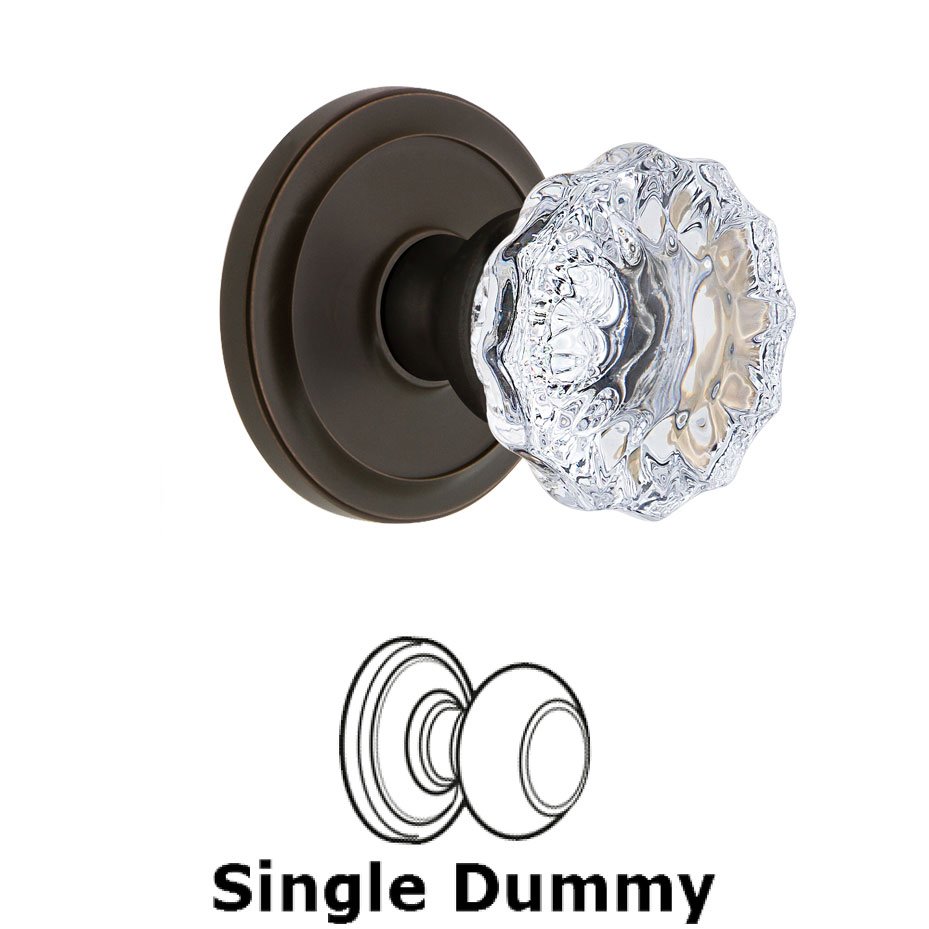 Grandeur Circulaire Rosette Dummy with Fontainebleau Crystal Knob in Timeless Bronze