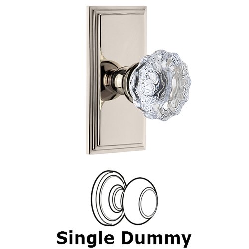 Grandeur Circulaire Rosette Dummy with Fontainebleau Crystal Knob in Polished Nickel