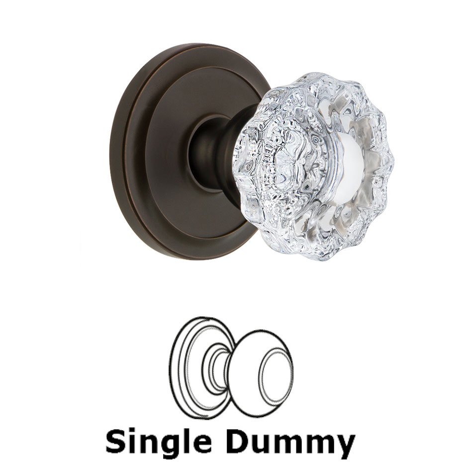 Grandeur Circulaire Rosette Dummy with Versailles Crystal Knob in Timeless Bronze