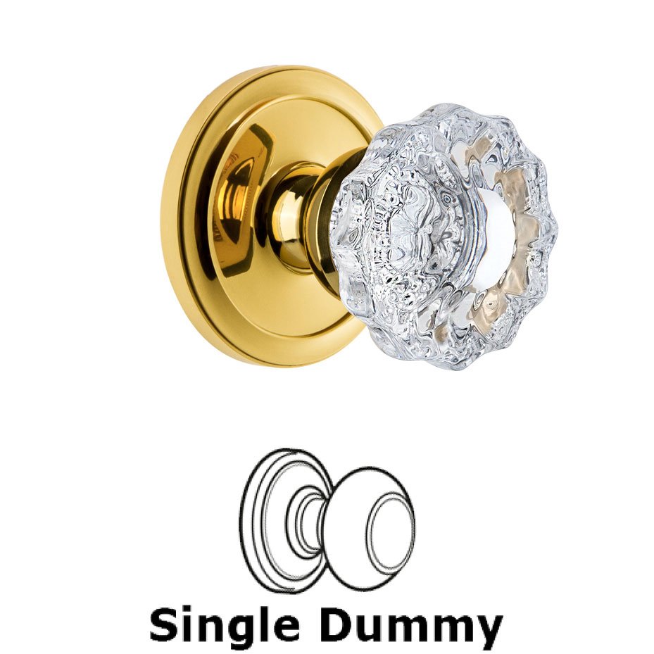 Grandeur Circulaire Rosette Dummy with Versailles Crystal Knob in Lifetime Brass