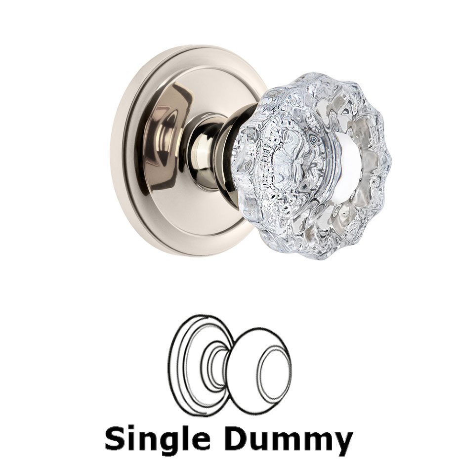 Grandeur Circulaire Rosette Dummy with Versailles Crystal Knob in Polished Nickel