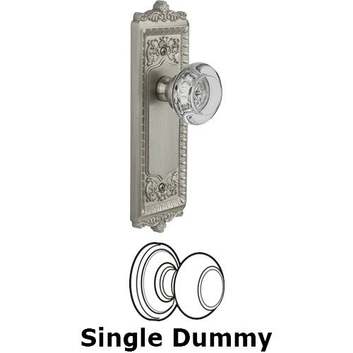 Dummy - Windsor Plate with Bordeaux Crystal Knob in Satin Nickel