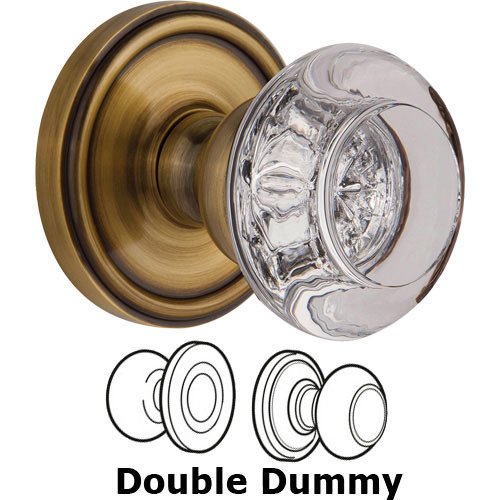 Double Dummy - Georgetown with Bordeaux Crystal Knob in Vintage Brass