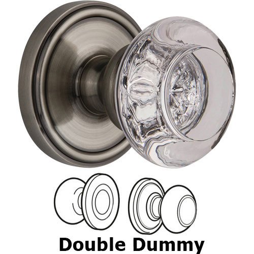 Double Dummy - Georgetown with Bordeaux Crystal Knob in Antique Pewter