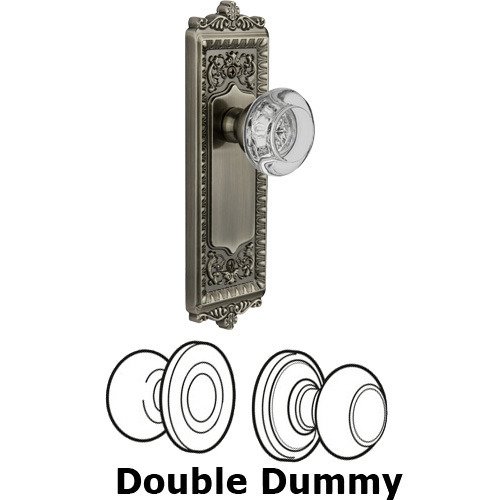Double Dummy - Windsor Plate with Bordeaux Crystal Knob in Antique Pewter