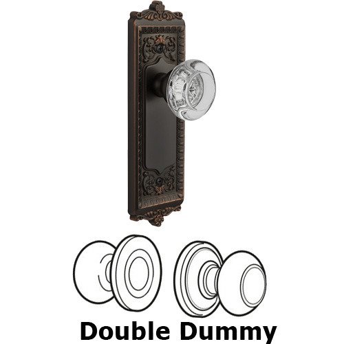 Double Dummy - Windsor Plate with Bordeaux Crystal Knob in Timeless Bronze