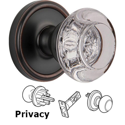 Privacy Knob - Georgetown with Bordeaux Crystal Knob in Timeless Bronze