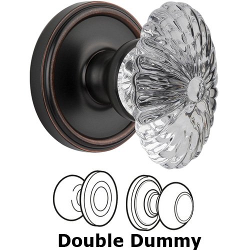 Double Dummy - Georgetown with Burgundy Crystal Knob in Timeless Bronze