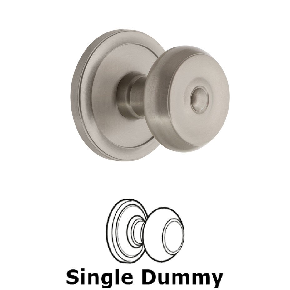 Grandeur Circulaire Rosette Dummy with Bouton Knob in Satin Nickel