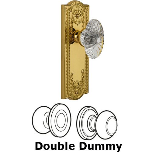 Double Dummy - Parthenon Plate with Burgundy Crystal Knob in Lifetime Brass