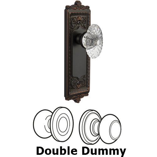 Double Dummy - Windsor Plate with Burgundy Crystal Knob in Timeless Bronze