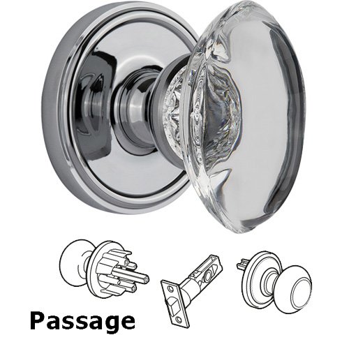 Passage Knob - Georgetown with Provence Crystal Knob in Bright Chrome