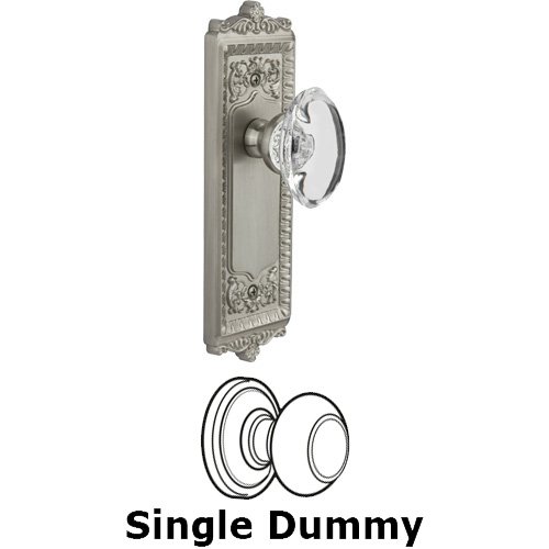 Dummy - Windsor Plate with Provence Crystal Knob in Satin Nickel