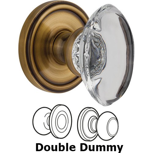Double Dummy - Georgetown with Provence Crystal Knob in Vintage Brass