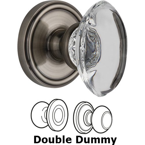 Double Dummy - Georgetown with Provence Crystal Knob in Antique Pewter