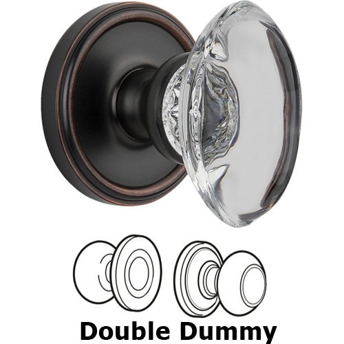 Double Dummy - Georgetown with Provence Crystal Knob in Timeless Bronze
