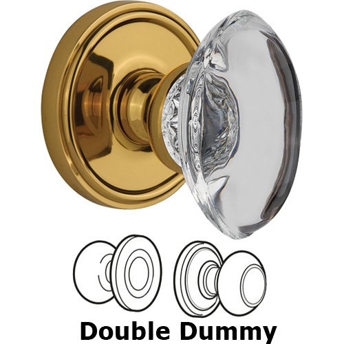 Double Dummy - Georgetown with Provence Crystal Knob in Polished Brass