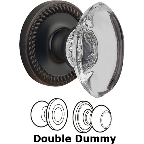 Double Dummy - Newport with Provence Crystal Knob in Timeless Bronze