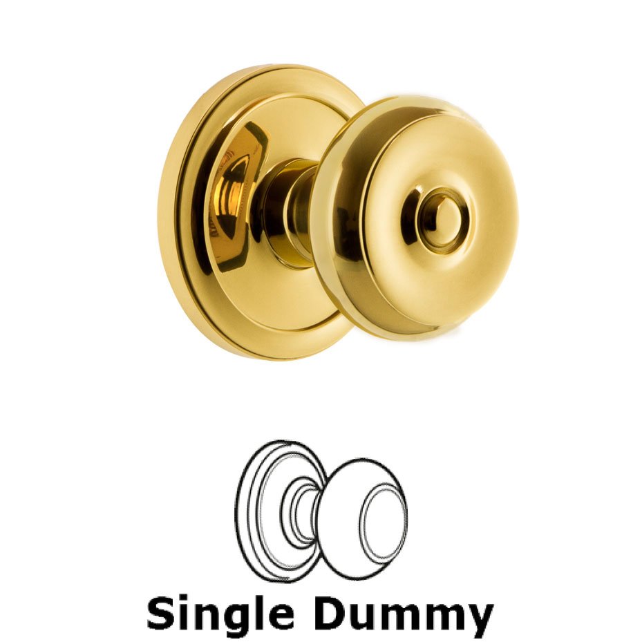 Grandeur Circulaire Rosette Dummy with Bouton Knob in Lifetime Brass