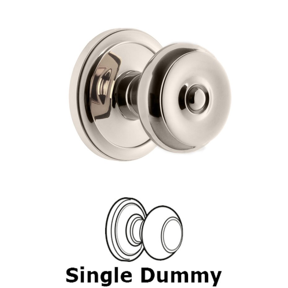 Grandeur Circulaire Rosette Dummy with Bouton Knob in Polished Nickel