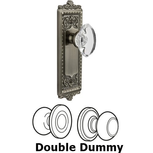 Double Dummy - Windsor Plate with Provence Crystal Knob in Antique Pewter