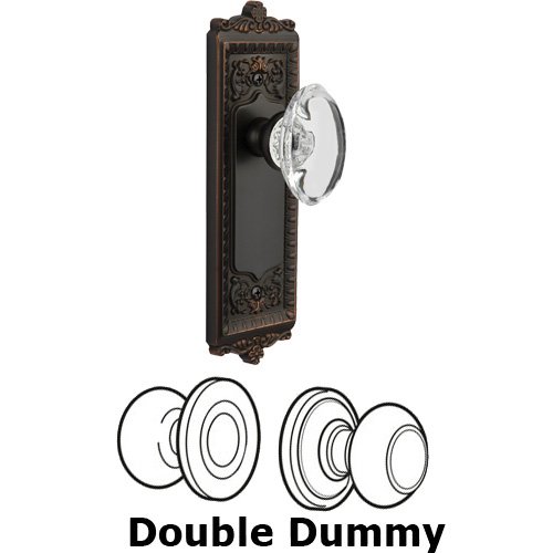 Double Dummy - Windsor Plate with Provence Crystal Knob in Timeless Bronze