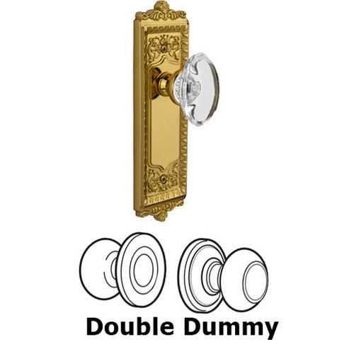 Double Dummy - Windsor Plate with Provence Crystal Knob in Lifetime Brass