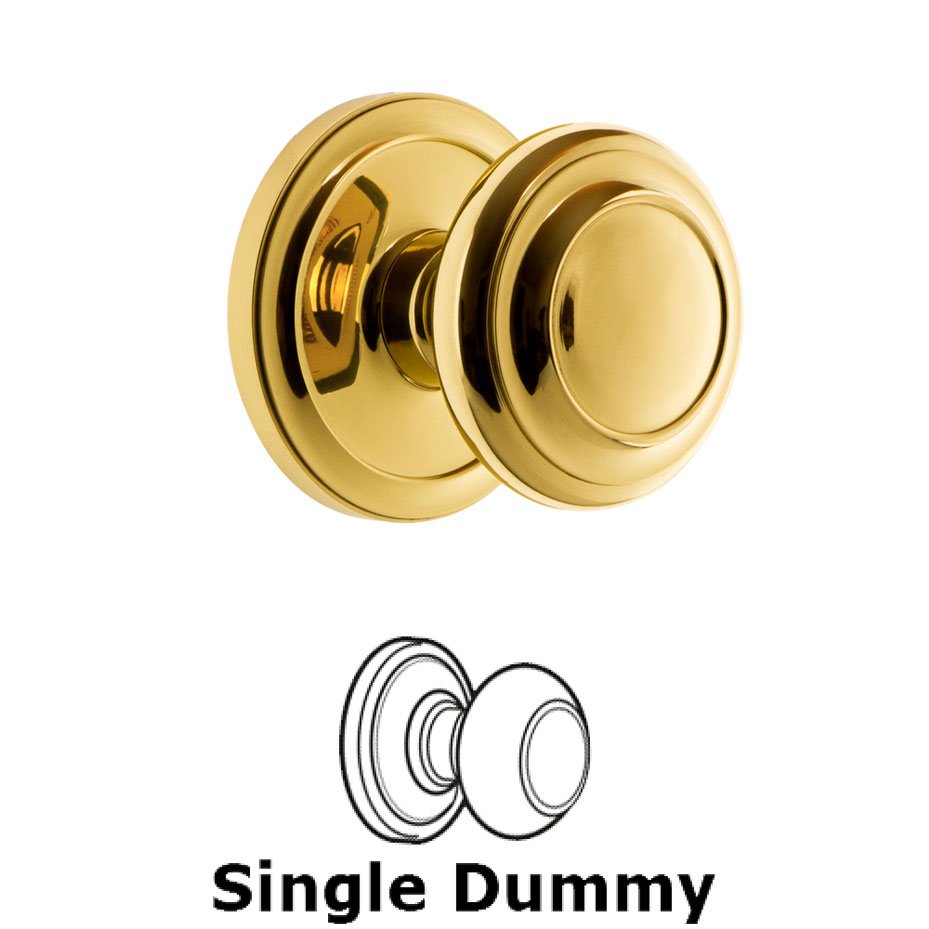 Grandeur Circulaire Rosette Dummy with Circulaire Knob in Lifetime Brass