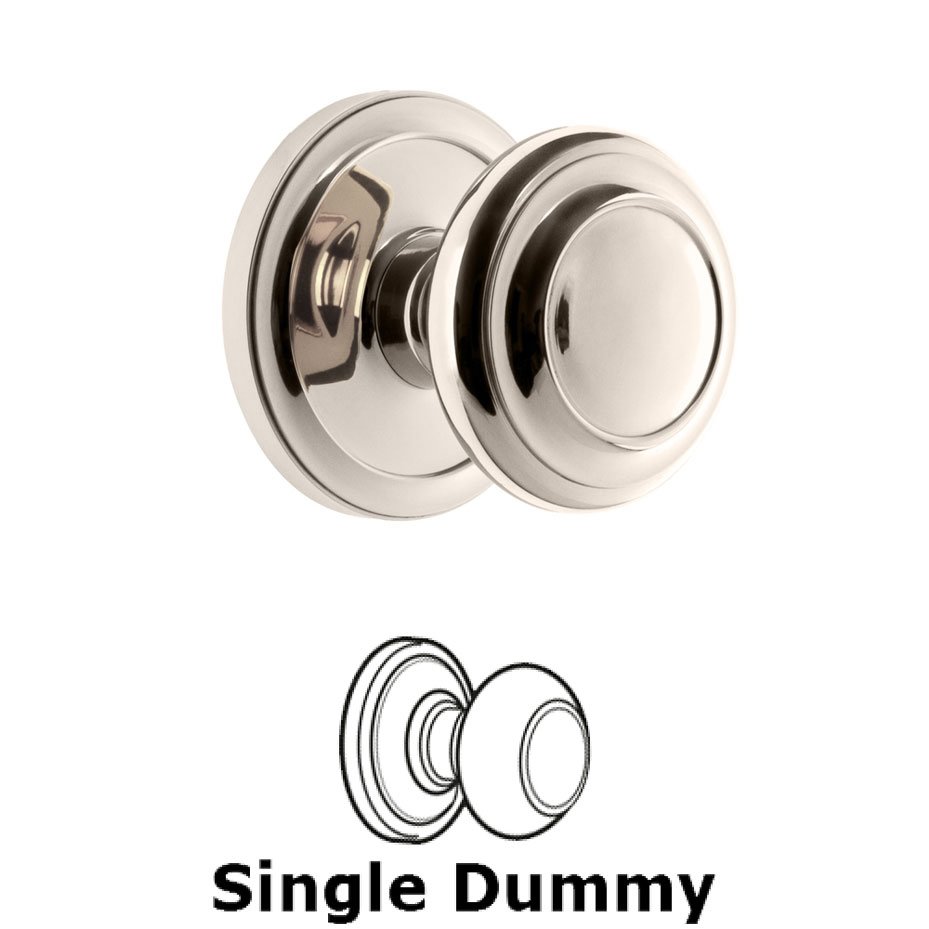 Grandeur Circulaire Rosette Dummy with Circulaire Knob in Polished Nickel