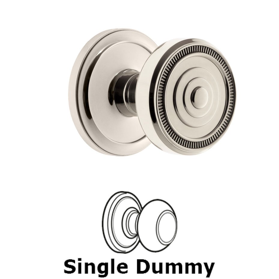 Grandeur Circulaire Rosette Dummy with Soleil Knob in Polished Nickel