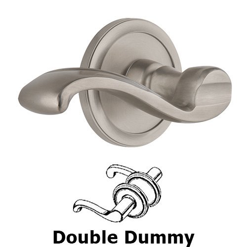 Double Dummy Circulaire Rosette with Portofino Left Handed Lever in Satin Nickel