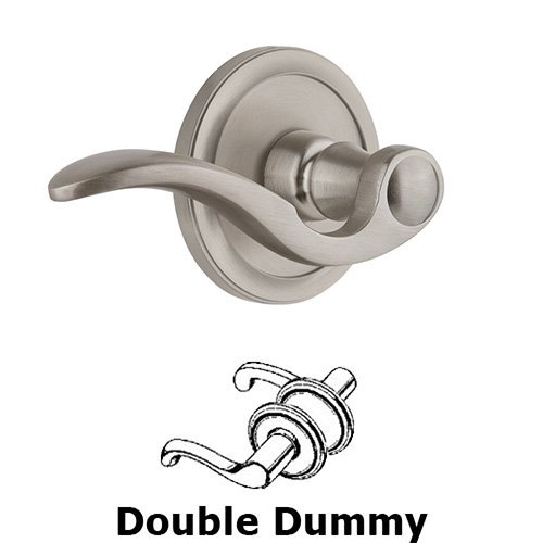 Double Dummy Circulaire Rosette with Bellagio Left Handed Lever in Satin Nickel