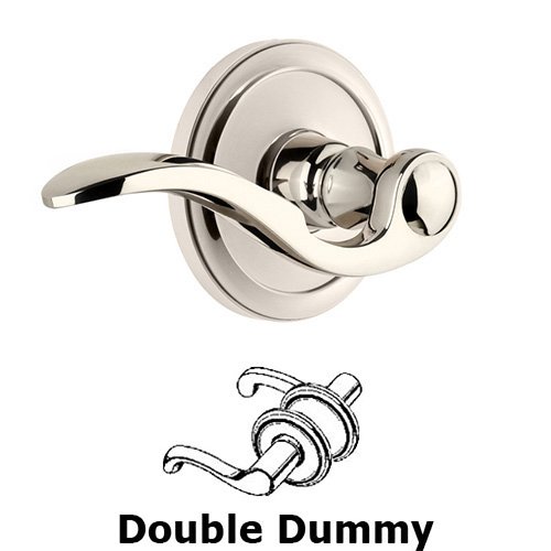 Double Dummy Circulaire Rosette with Bellagio Left Handed Lever in Polished Nickel
