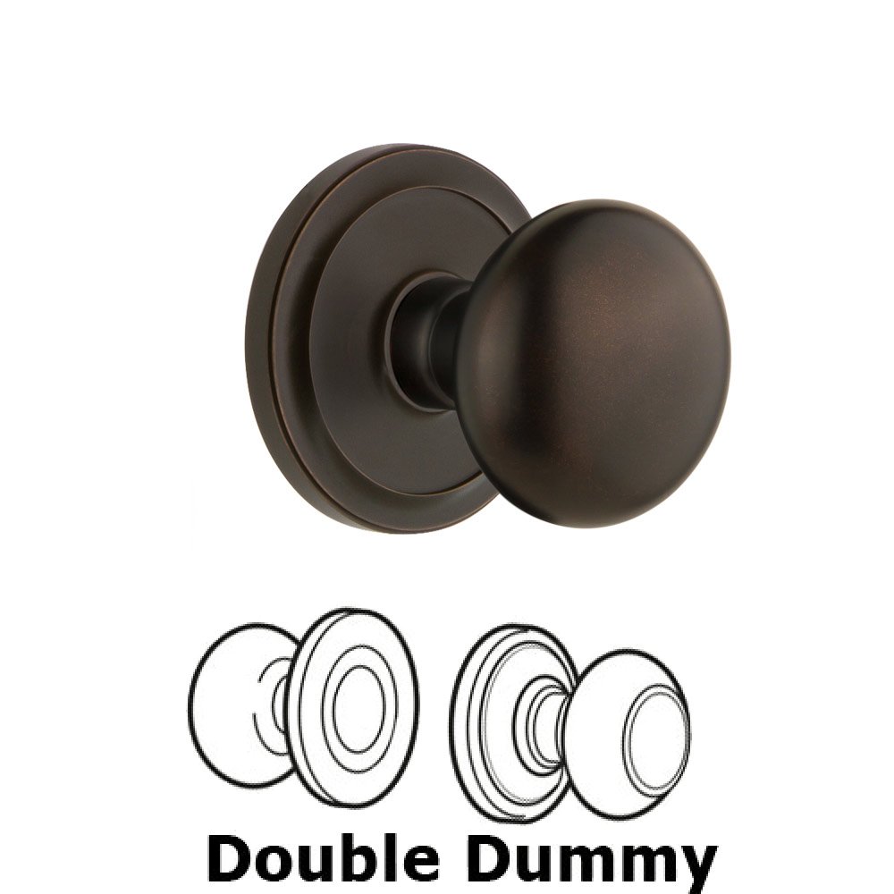 Grandeur Circulaire Rosette Double Dummy with Fifth Avenue Knob in Timeless Bronze