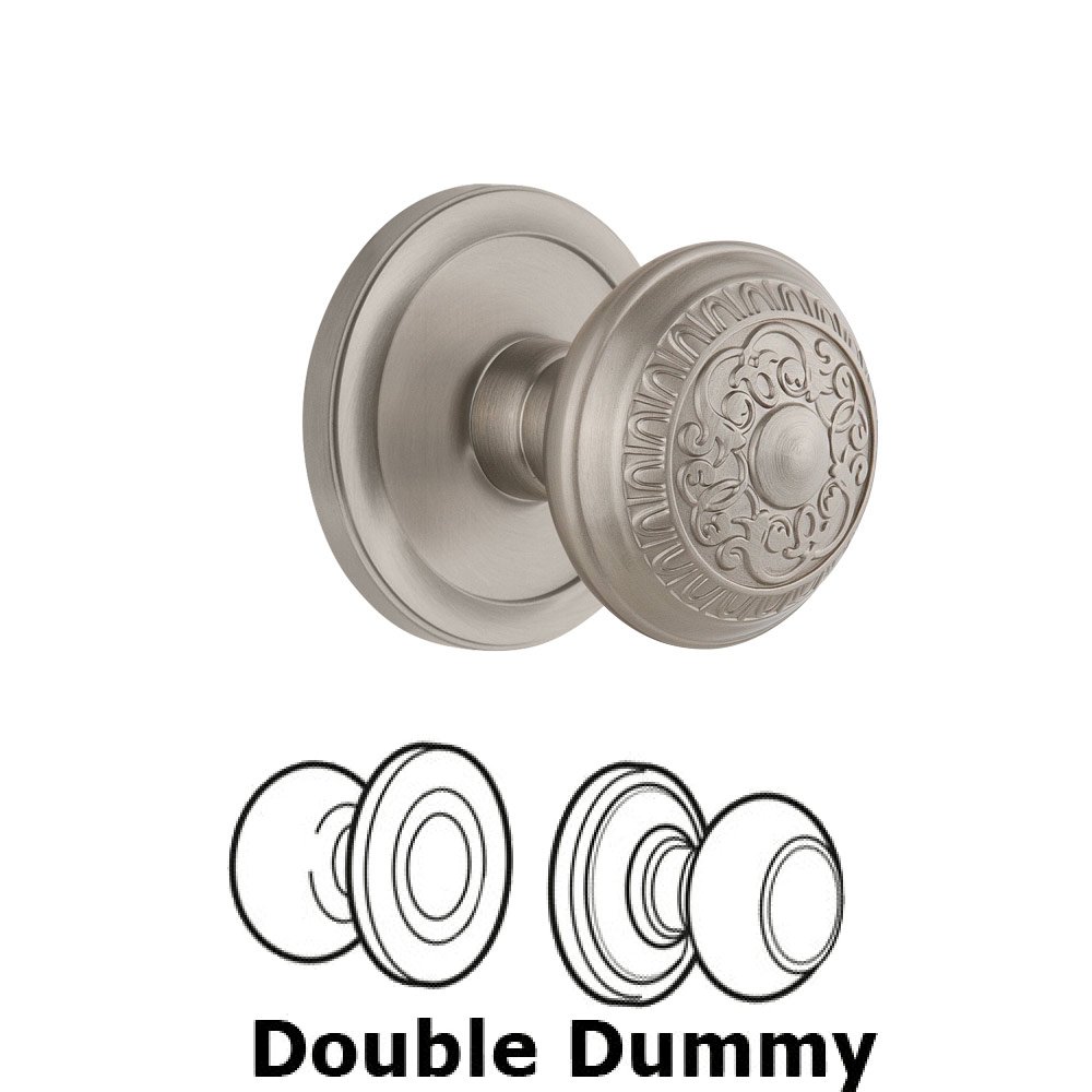 Grandeur Circulaire Rosette Double Dummy with Windsor Knob in Satin Nickel