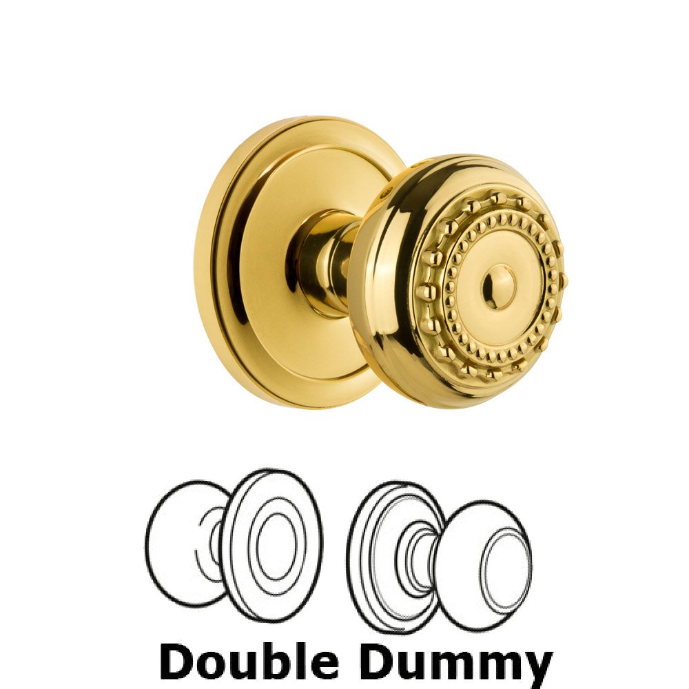 Grandeur Circulaire Rosette Double Dummy with Parthenon Knob in Lifetime Brass