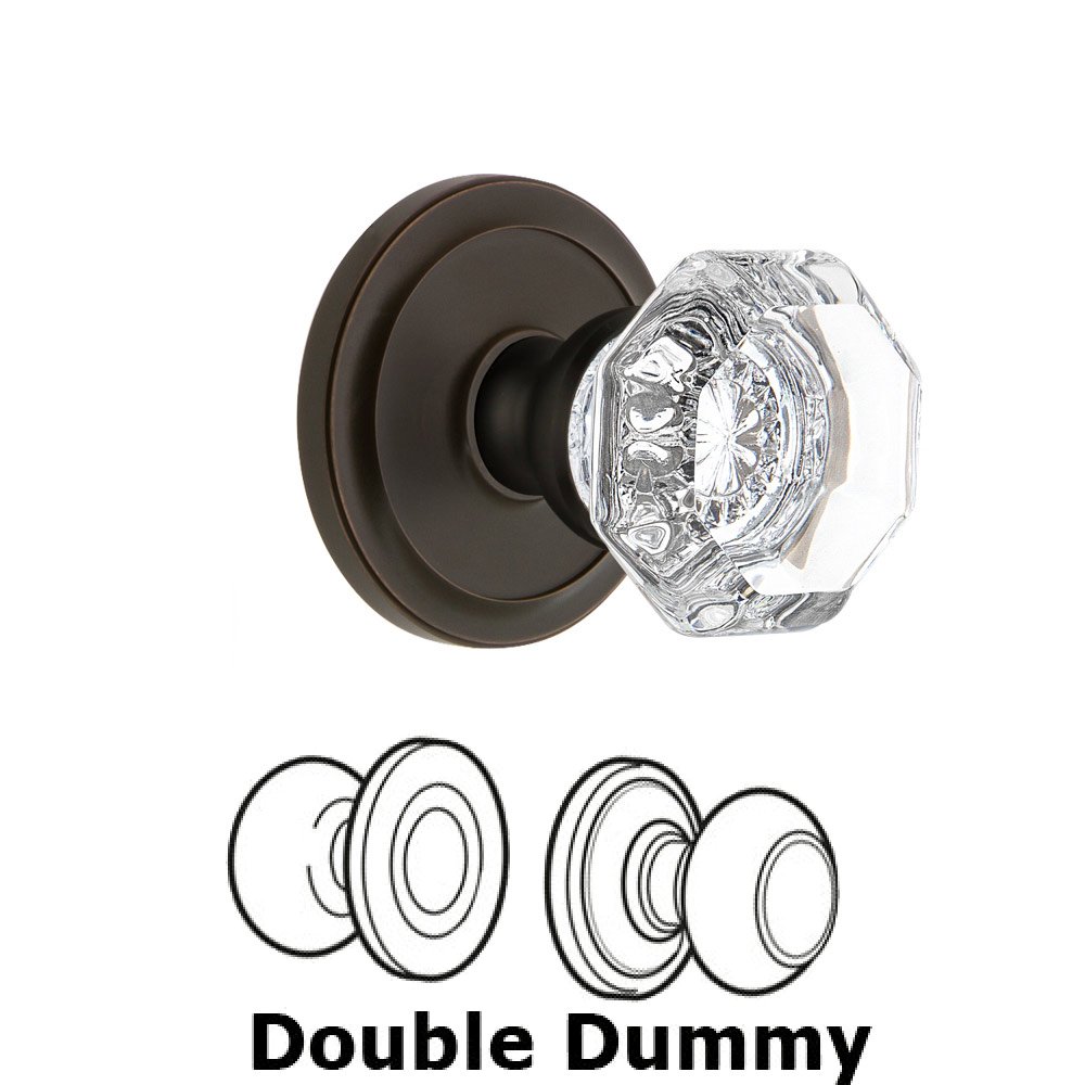 Grandeur Circulaire Rosette Double Dummy with Chambord Crystal Knob in Timeless Bronze