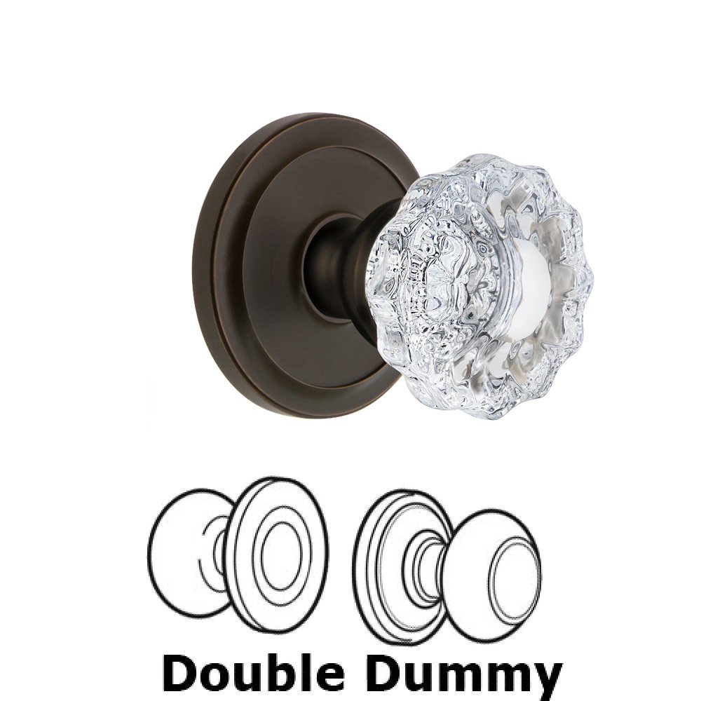 Grandeur Circulaire Rosette Double Dummy with Versailles Crystal Knob in Timeless Bronze