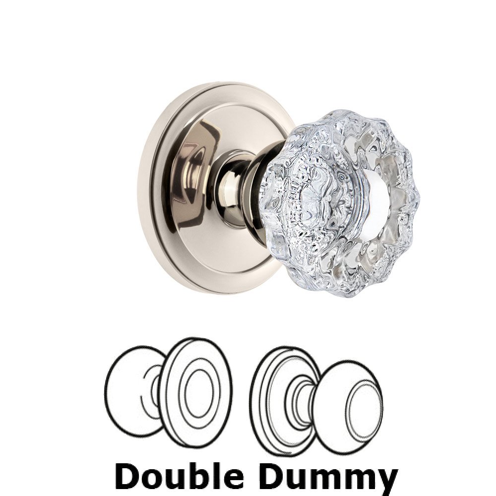 Grandeur Circulaire Rosette Double Dummy with Versailles Crystal Knob in Polished Nickel