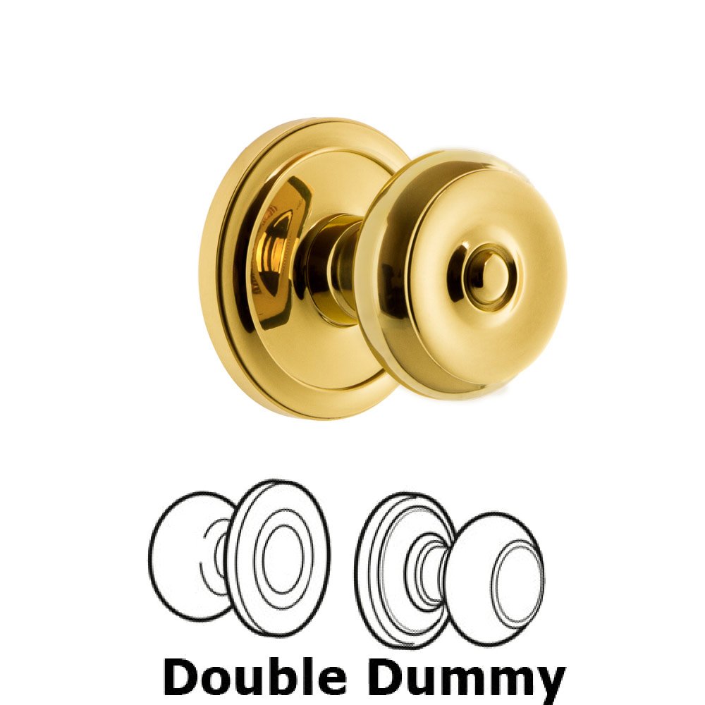 Grandeur Circulaire Rosette Double Dummy with Bouton Knob in Polished Brass