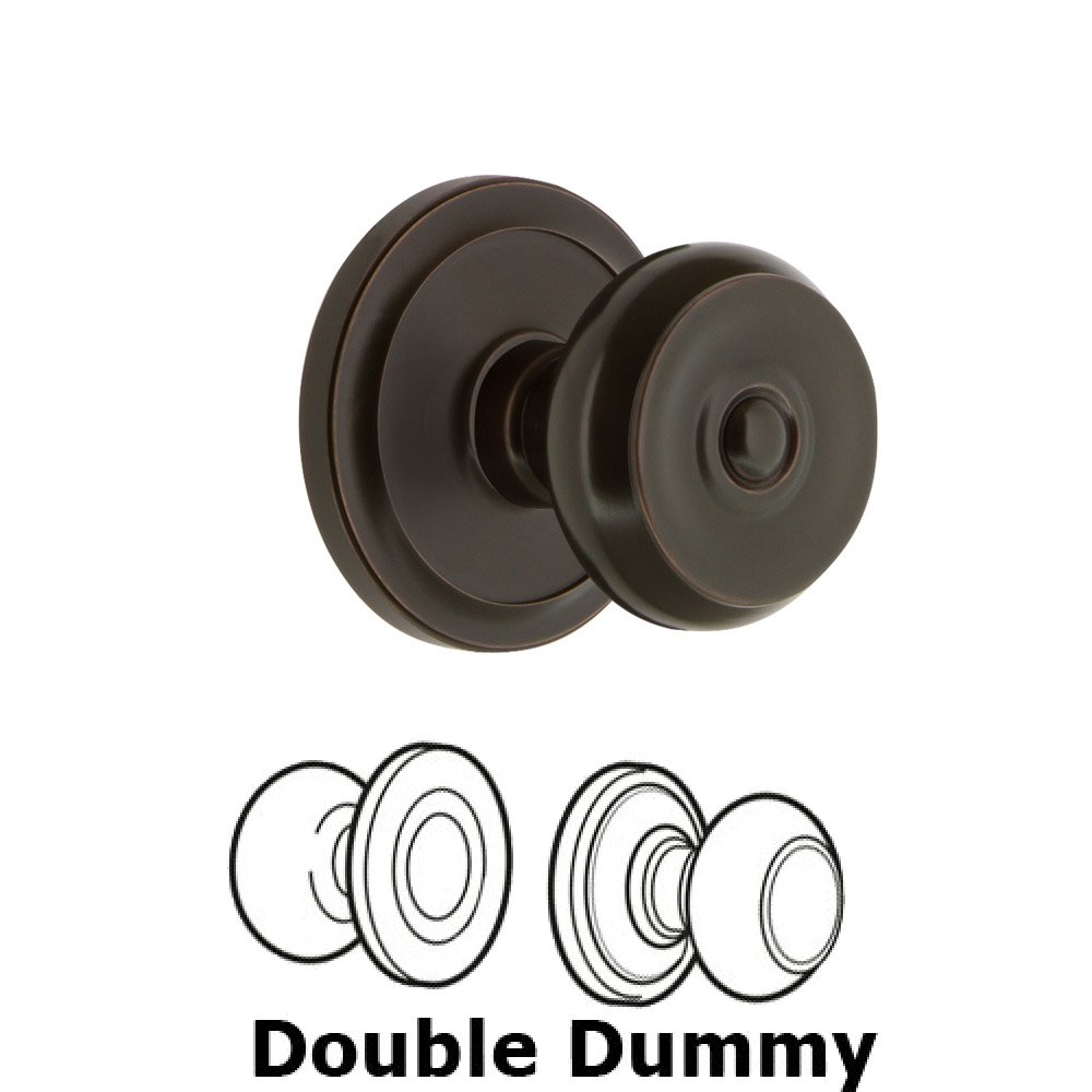 Grandeur Circulaire Rosette Double Dummy with Bouton Knob in Timeless Bronze