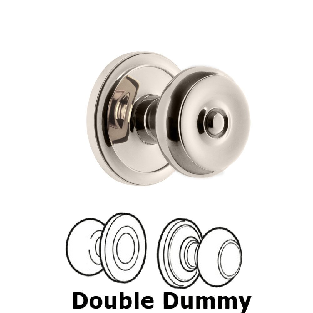 Grandeur Circulaire Rosette Double Dummy with Bouton Knob in Polished Nickel
