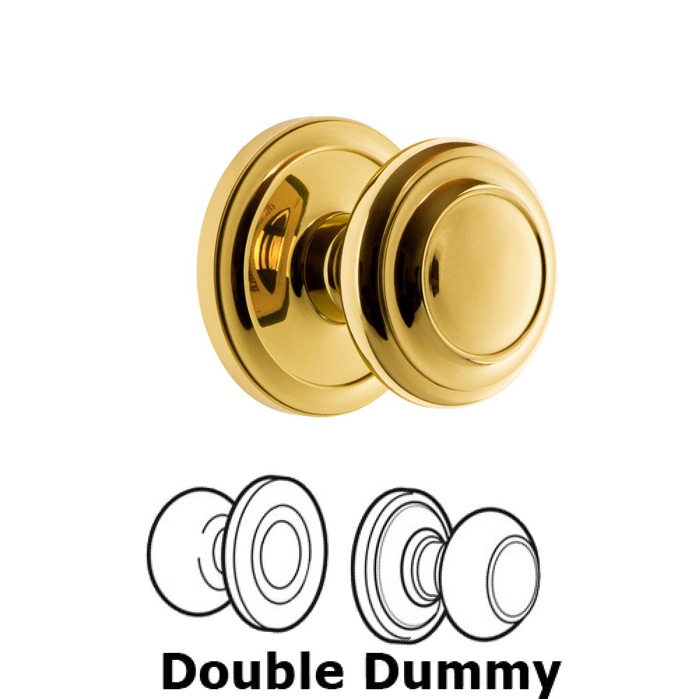 Grandeur Circulaire Rosette Double Dummy with Circulaire Knob in Polished Brass